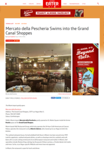 MERCATO DELLA PESCHERIA SWIMS INTO THE GRAND CANAL SHOPPES